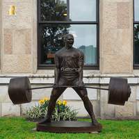 Jardin extérieur Art moderne Bronze haltérophilie Muscle Man Statue Sculpture pour Collection