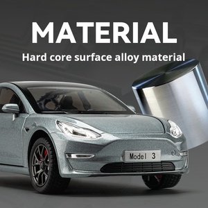 Modellino 1/24 Tesla Model 3 in Metallo Zincato, Alta Simulazione, con Gancio Traino, Suono <span class=keywords><strong>e</strong></span> Luci, Funzione Pullback, Batteria al Litio, Giocattolo da Collezione Unisex - Product Image 3