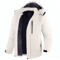 Veste imperméable coupe-vent pour homme, doublée de polaire thermique, à capuche, avec col montant et fermeture éclair, pour sports d'hiver sur glace, OEM