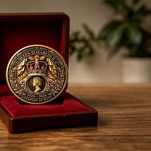Pièce commémorative du 100e anniversaire de la reine <span class=keywords><strong>Elizabeth</strong></span> <span class=keywords><strong>II</strong></span> 1926-2026, pièce souvenir royale britannique avec couronne et Corgi, cadeau de collection - Product Image 3