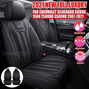 For Chevrolet 2PCS Car Front Seat <b>Covers</b> PU Leather Seat Cushion <b>Cover</b> <b>Protector</b> Silverado Sierra 1500 2500HD 3500HD 2007-2021 - Product Image 1
