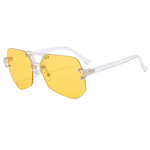 Gafas de Sol Rectangulares sin Montura, Protección UV400, Estilo Piloto, Unisex, para Conducir, Modelo 9010 - Product Image 5