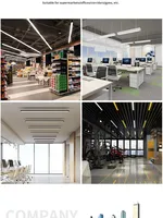 Lumière de bande LED, lustre en aluminium en forme de barre pour hôtel, lumière de grille, à intensité variable, CRI élevé 90