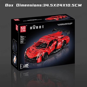 Mould <span class=keywords><strong>King</strong></span> 15057 <span class=keywords><strong>Voiture</strong></span> de course rouge 2-en-1 transformable en robot, modèle en briques, <span class=keywords><strong>jouet</strong></span> pour enfant, cadeau d'anniversaire pour enfants, 1365 pièces de blocs de construction - Product Image 5