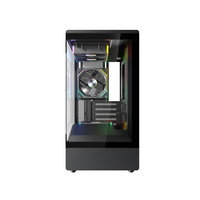 Casing Komputer Gaming Desain Baru Micro ATX PC Chassis Kaca Temper Mid Tower PC Case Cabinet Mendukung GPU 360mm