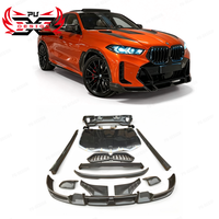 Kit carrosserie aérodynamique en fibre de carbone style LD pour l'extérieur de l'auto, comprenant un séparateur avant, des extensions latérales et un becquet arrière, compatible avec BMW X6 G06 2019+