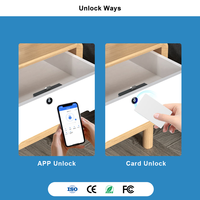 Serrure de tiroir intelligente dissimulée QISIDUN, application TTlock, serrure de tiroir électrique invisible avec carte RFID, accès sans clé pour la maison et le bureau