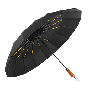 Paraguas Plegable Automático de Tres Pliegues con 16 Varillas, Doble Estructura y Mango de Madera, para Hombre, de Negocios, Talla Grande, Regalo Publicitario - Product Image 1