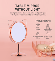 Miroir de maquillage rond de haute qualité avec écran tactile LED et 3 lumières LED, choisissez votre miroir de maquillage