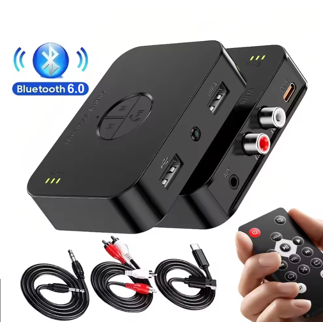 For 60 Audio Receiver 35mm AUX RCA Stereo Lossless Music Wireless Adapter Support U-Disk Play Home/Car Use Amplifier
