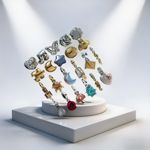 Nouveau Pendentif Original en Argent Sterling 925, Motifs Lune, Cœur, Nœud, <span class=keywords><strong>Tortue</strong></span>, Ours, Compatible avec Colliers et Bracelets pour Femmes, Bijou Exquis, Cadeau - Product Image 1