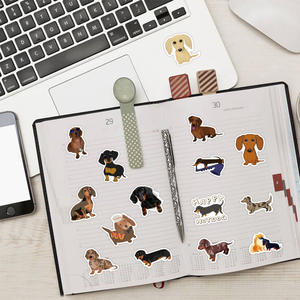 60 autocollants décoratifs en PVC sur le thème des chiens <span class=keywords><strong>teckel</strong></span> mignons, idéaux pour valises, skateboards, ordinateurs et tablettes - Product Image 2