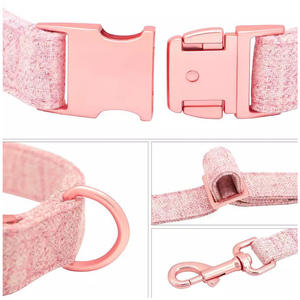 Ordini all'ingrosso personalizzati in tessuto di maglia traspirante in oro rosa morbido imbottito collare per cani e guinzaglio Set - Product Image 5