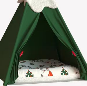 Großhandel neues Design Weihnachten Katze Hund Schlaf nest Faltbares Haustier zelt Nettes Katzen höhlen zelt Halb geschlossene Matte Zwinger Haustier betten - Product Image 6