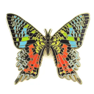 Custom Hard Enamel Pins For Promotion Woman Butterfly Brooch Backpack Decoration Pin Accessories Gifts