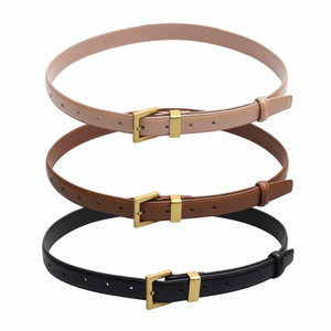 Design quadrato con cintura in vera pelle placcata oro semplice da donna G & G - Product Image 1