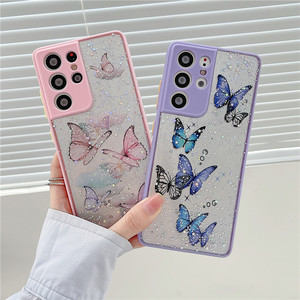 Custodia <span class=keywords><strong>Trasparente</strong></span> con Glitter a Farfalla per <span class=keywords><strong>Samsung</strong></span> S26 S25 S24 S23 <span class=keywords><strong>S22</strong></span> <span class=keywords><strong>Ultra</strong></span> S21 S20FE A53 A13 A52 A12 A32 - Product Image 1