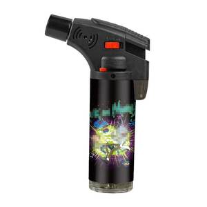 2025 nouveauté logo personnalisé coupe-vent butane gaz Jet briquets torche obliques briquets rechargeables en plastique pour cadeaux - Product Image 2
