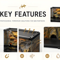 Terrarium en verre pour reptiles, vivarium ventilé à ouverture frontale en acrylique, habitat pour dragons barbus, geckos, serpents, lézards