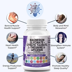 Mezcla en Cápsulas 12 en 1 de Glicinato, Citrato y Taurato de Magnesio con <span class=keywords><strong>L</strong></span>-Teanina y Apigenina 500 mg Suplemento Alimenticio Complejo de Magnesio en Cápsulas - Product Image 2