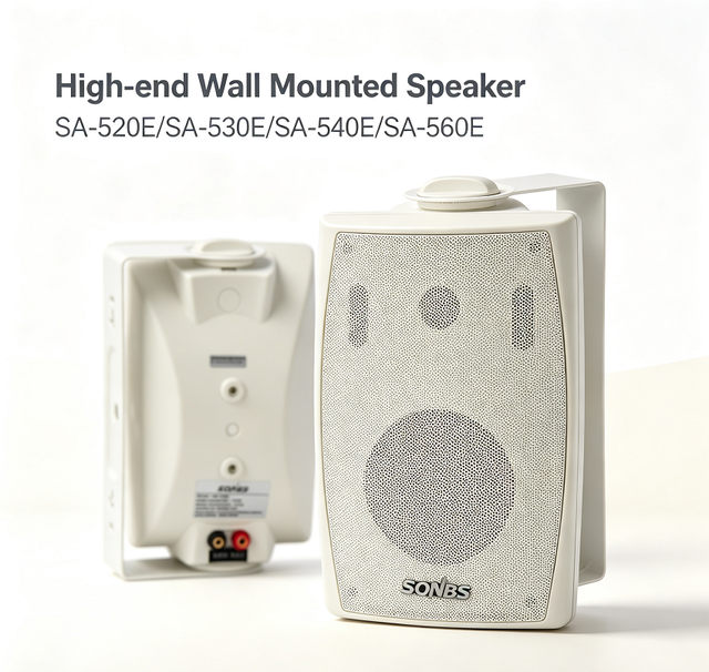 High Fidelity ABS Wall Speaker Series 20-60W U Mount Bracket Constant Voltage PA Loudspeaker for Office & Retail Broadcast