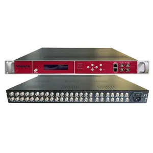 24 channel DVB-S2 to DVB-T Transmodulator Digital CATV Modulator