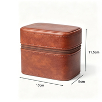 Étui de voyage pour montres en cuir à 2 emplacements, doublure en daim, anti-poussière, antichoc, organisateur portable pour voyage d'affaires, cadeau pour homme