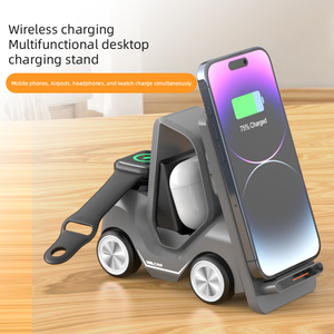 Station de charge sans fil 3-en-1 TKT 15W en forme de chariot élévateur, <span class=keywords><strong>chargeur</strong></span> magnétique de bureau pour téléphone, écouteurs et montre connectée avec PD - Product Image 2