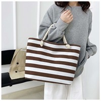 Sac fourre-tout en toile minimaliste surdimensionné, base en coton vierge, broderie de logo personnalisée, approvisionnement en gros pour cadeaux et articles promotionnels pour femmes