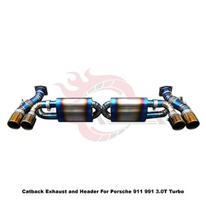 Escape Deportivo Catback Vortex Bespoke en Azul Quemado con Sonido Ti para Porsche 911 991 3.0T, Sonido Exótico - Product Image 5
