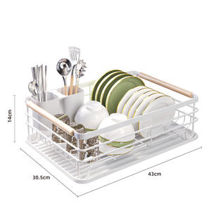 Moderno Organizador de Vajilla Multifuncional de Metal Blanco de un Solo Nivel para Encimera de Cocina con Escurridor y Soporte de Almacenamiento - Product Image 3