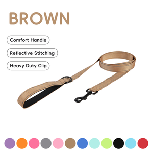 สายจูงสุนัขไนลอนสีม่วงแบบสะท้อนแสงสำหรับฝึกสุนัขเดินและวิ่ง - Product Image 2
