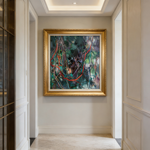 Pintura al Óleo Abstracta de Ramas de Montaña Profunda con Técnica de Pincelada Libre del Pintor Chino Tu Qixian, de Fujian, sobre Lienzo Enmarcado para Decoración del Hogar - Product Image 4