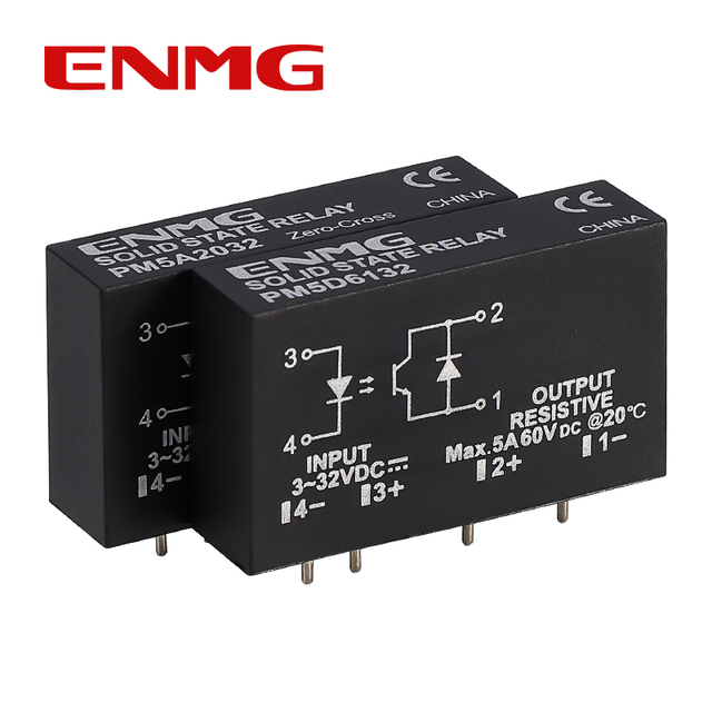ENMG PM5D PCB Pin-Type Solid State Relay 3~32VDC Control 5A 24V Contactless Relay for Industrial & Electronic Circuit Switching