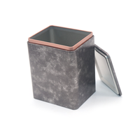 Emballage carré en métal recyclable de luxe avec logo personnalisé pour thé, café, boîte en étain pour thé en vrac avec couvercle en stock