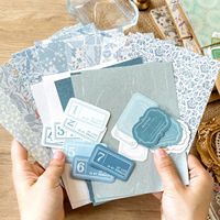 Kit de scrapbooking floral pastel, papier pour journal créatif multi-styles, étiquettes florales légèrement rétro, notes adhésives DIY