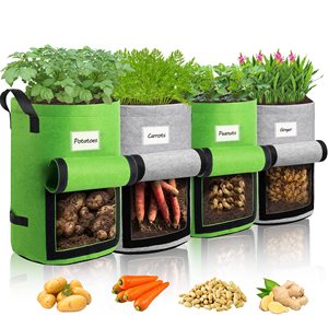 1-400 Gallon <b>Potato</b> Plant <b>Grow</b> <b>Bag</b> Vegetable Fruit Planter <b>Bag</b> Breathable Nonwoven Fabric <b>Grow</b> <b>Bags</b> With Flap and Handles - Product Image 1