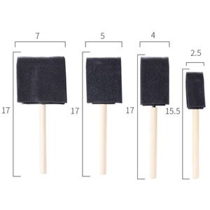 BECOL Lot de 4 pinceaux éponge noirs à manche en bois, outil de <span class=keywords><strong>peinture</strong></span> pour la maternelle, pinceau artistique en mousse pour fournitures artistiques - Product Image 6