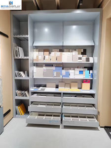 Espositore per Pietre Personalizzabile, Robusto, Industriale, in Tubo Quadrato Bianco, Alta Resistenza, Reclinabile, Torre Espositiva per Pietre - Product Image 5