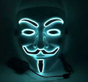 2019 neue design licht bis EL draht halloween maske vendetta maske glow in the dark - Product Image 3