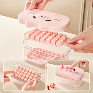 Creative Home Ice Grid Artifact Ice <b>Box</b> New Square Ice Cube Mold Plastic Cartoon Stackable Freezer Safe - Product Image 1