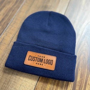 Warm Winter Promotional Hats Colorful Private Label Casual Autumn Cap Custom Logo Knitted Plain Beanie Hats With Patch