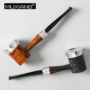 Muxiang Tobacco Pipe Straight Type 3mm Filter Flat Bottom Hammer Shape Men Smoking Accessory - Product Image 1