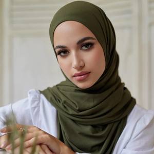 Wholesale High-Quality Cotton <b>Jersey</b> <b>Hijab</b> Smooth Draping Fabric Elegant Solid Color Fashionable Modest - Product Image 1