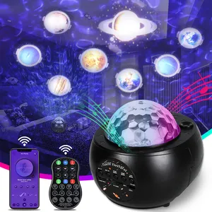 Jellysh-Mini projecteur LED avec haut-parleur intégré, produit l'image d'un ciel étoilé, de 10 planètes, d'une carte de TF, luminaire décoratif d'intérieur, idéal pour une chambre d'enfant