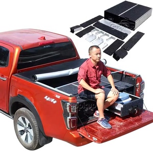 Coffre de Rangement à Outils et Bagages pour Pick-up <span class=keywords><strong>4x4</strong></span> Hilux, Système Arrière de Voiture, Pièces SUV Tout-Terrain, Tiroir de Rangement pour Coffre, Acier Noir, Service OEM, 1 Ensemble - Product Image 1