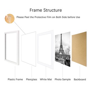 Bán buôn giá rẻ đơn giản màu đen trắng vàng gỗ MDF ảnh certficicate hình ảnh khung tường nghệ thuật - Product Image 2