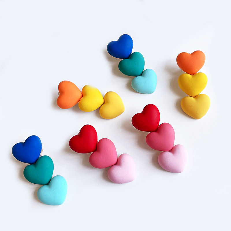 Летняя милая и милая заколка для волос для девочек 2022, карамельные цвета, заколка для волос в форме сердца, резиновый градиентный зажим для волос с любовным утконосом