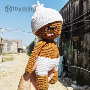 Peluche Dormouse en Coton Biologique Faite Main avec Chapeau – Adorable Jouet de Confort pour Bébé et Aide au Sommeil pour Nouveau-né - Product Image 1
