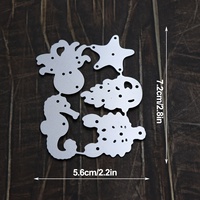Mini vie marine métal acier au carbone meurt Scrapbooking coupe moule bricolage papier carte faisant étoile de mer hippocampe matrices de découpe